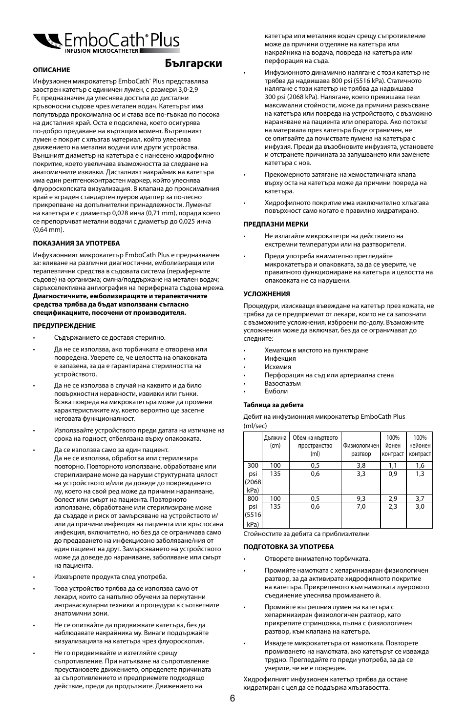 Български | Merit Medical EmboCath Plus Infusion Microcatheter IFU User Manual | Page 8 / 49