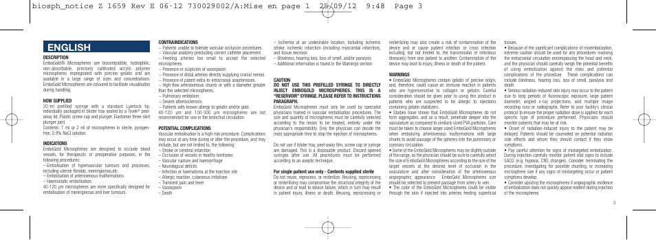 English | Merit Medical EmboGold Microspheres IFU-Int'l User Manual | Page 3 / 52