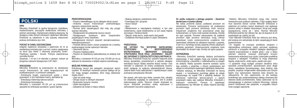 Polski | Merit Medical EmboGold Microspheres IFU-Int'l User Manual | Page 32 / 52