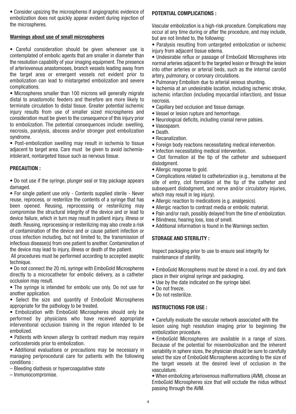 Merit Medical EmboGold Microspheres Prefilled Syringe IFU-US User Manual | Page 4 / 16