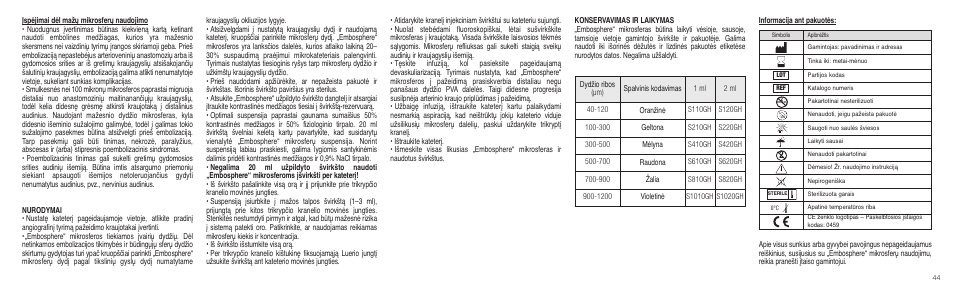 Merit Medical Embosphere Microspheres Prefilled Syringe IFU-Int'l User Manual | Page 44 / 52