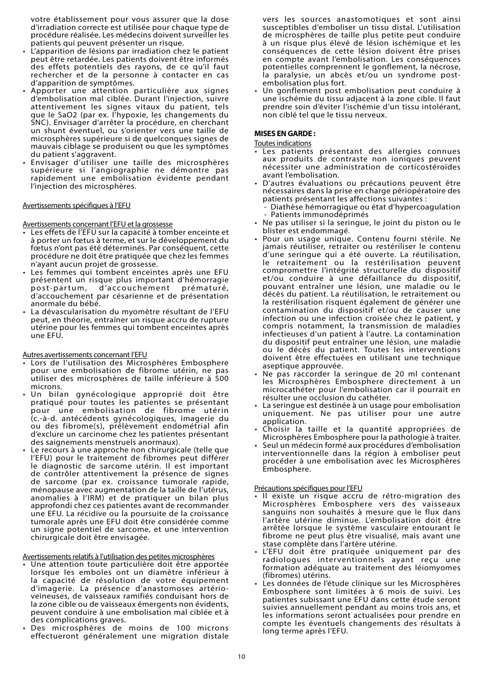 Merit Medical Embosphere Microspheres Prefilled Syringe IFU-US User Manual | Page 10 / 36