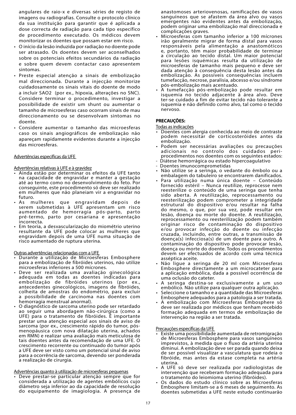 Merit Medical Embosphere Microspheres Prefilled Syringe IFU-US User Manual | Page 17 / 36