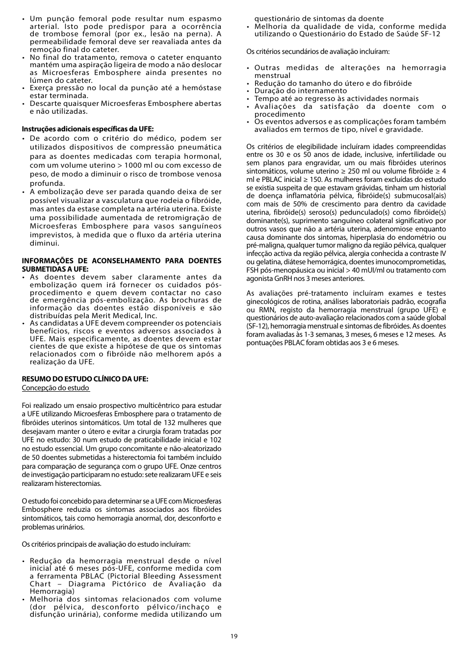 Merit Medical Embosphere Microspheres Prefilled Syringe IFU-US User Manual | Page 19 / 36