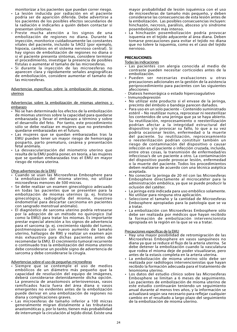 Merit Medical Embosphere Microspheres Prefilled Syringe IFU-US User Manual | Page 24 / 36