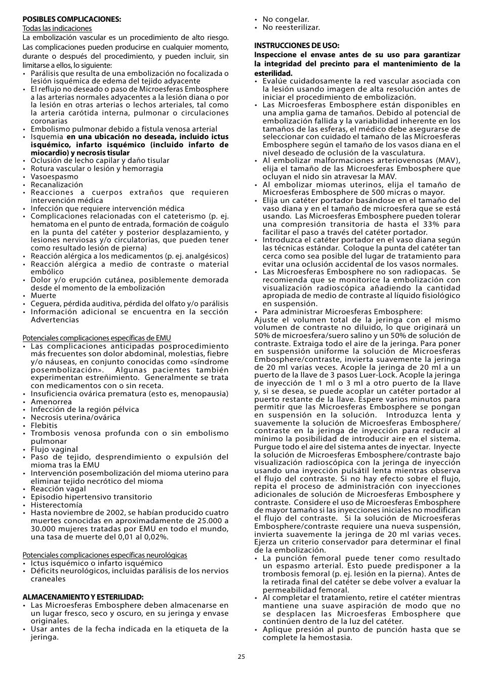 Merit Medical Embosphere Microspheres Prefilled Syringe IFU-US User Manual | Page 25 / 36