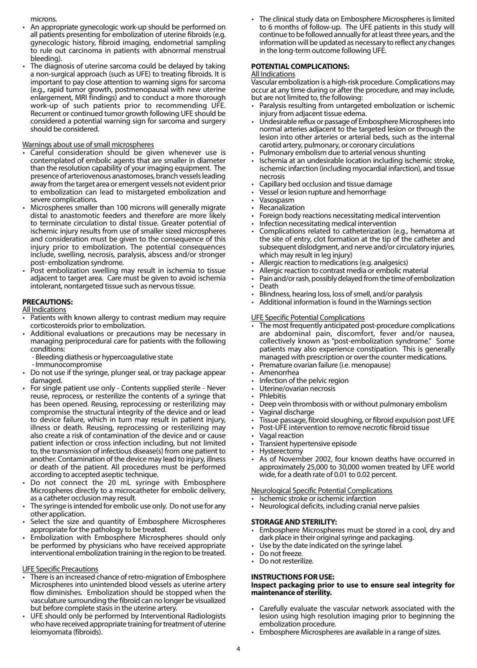 Merit Medical Embosphere Microspheres Prefilled Syringe IFU-US User Manual | Page 4 / 36