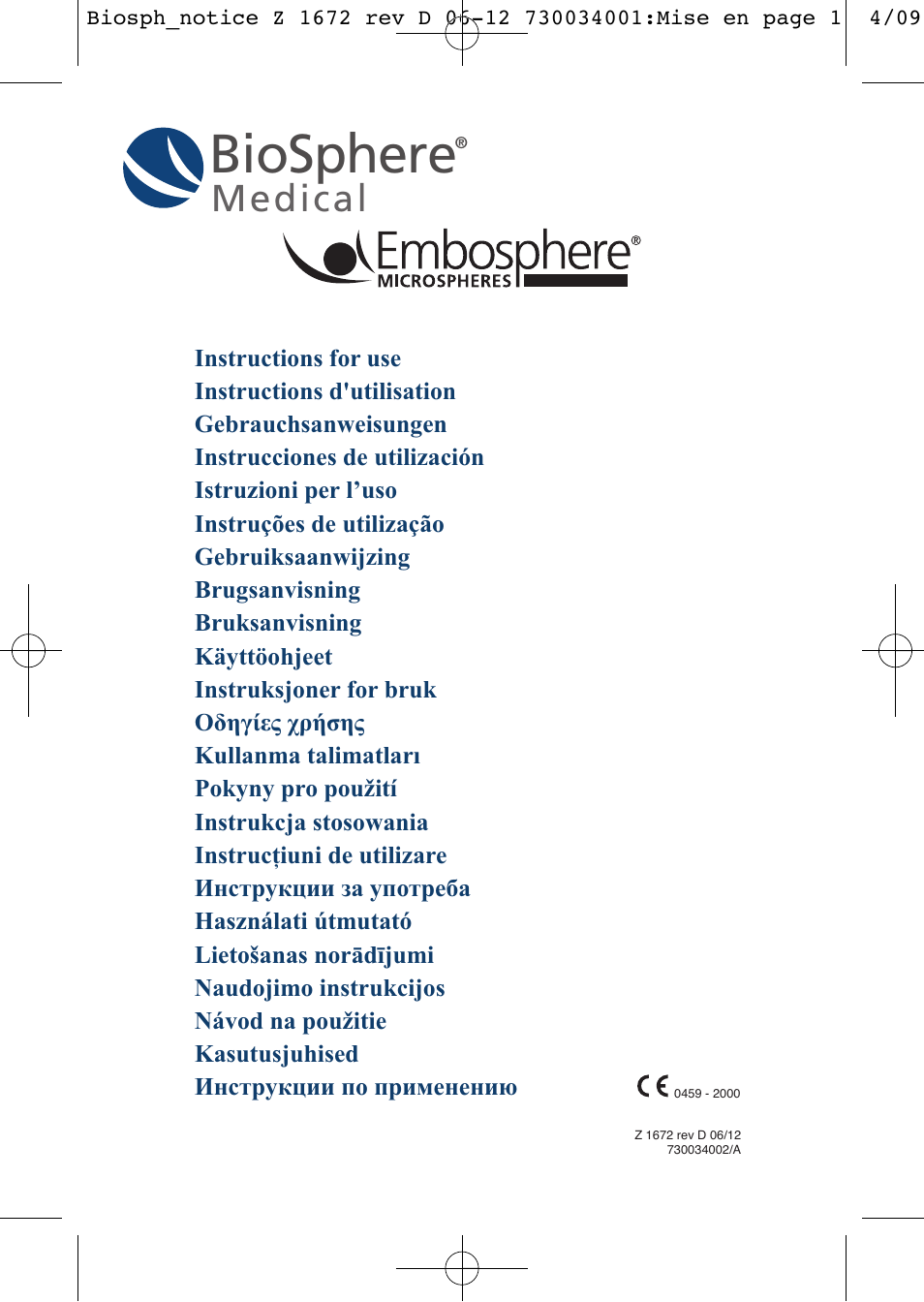 Merit Medical Embosphere Microspheres Sterile Vial IFU-Int'l User Manual | 52 pages