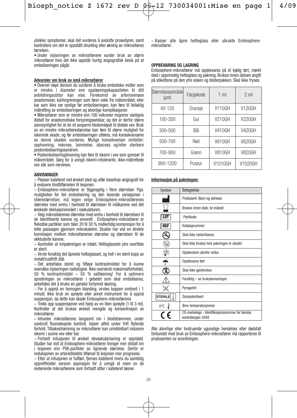 Merit Medical Embosphere Microspheres Sterile Vial IFU-Int'l User Manual | Page 26 / 52