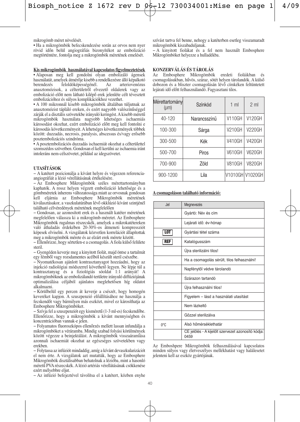 Merit Medical Embosphere Microspheres Sterile Vial IFU-Int'l User Manual | Page 40 / 52