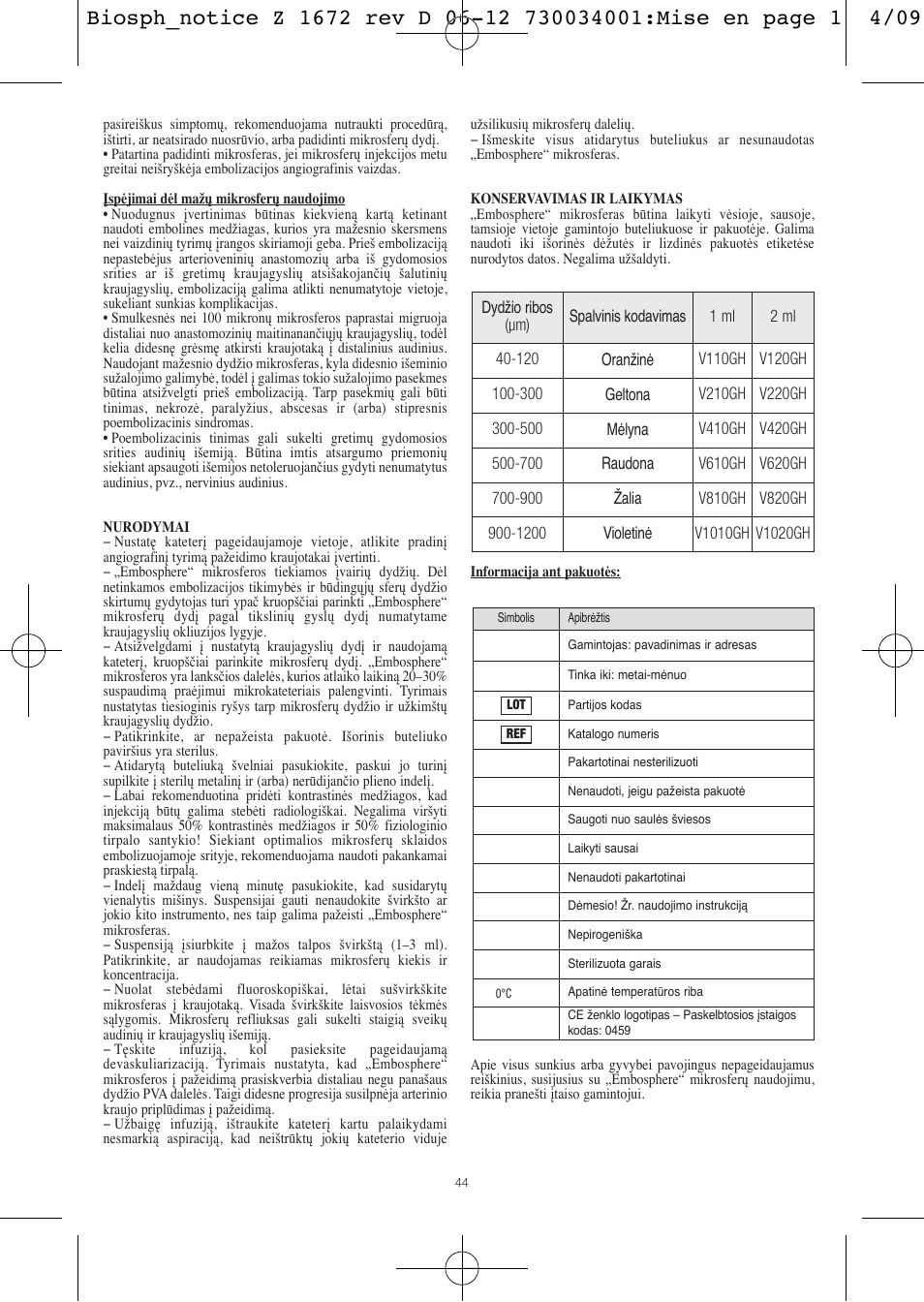 Merit Medical Embosphere Microspheres Sterile Vial IFU-Int'l User Manual | Page 44 / 52