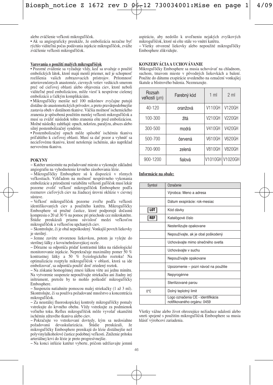Merit Medical Embosphere Microspheres Sterile Vial IFU-Int'l User Manual | Page 46 / 52
