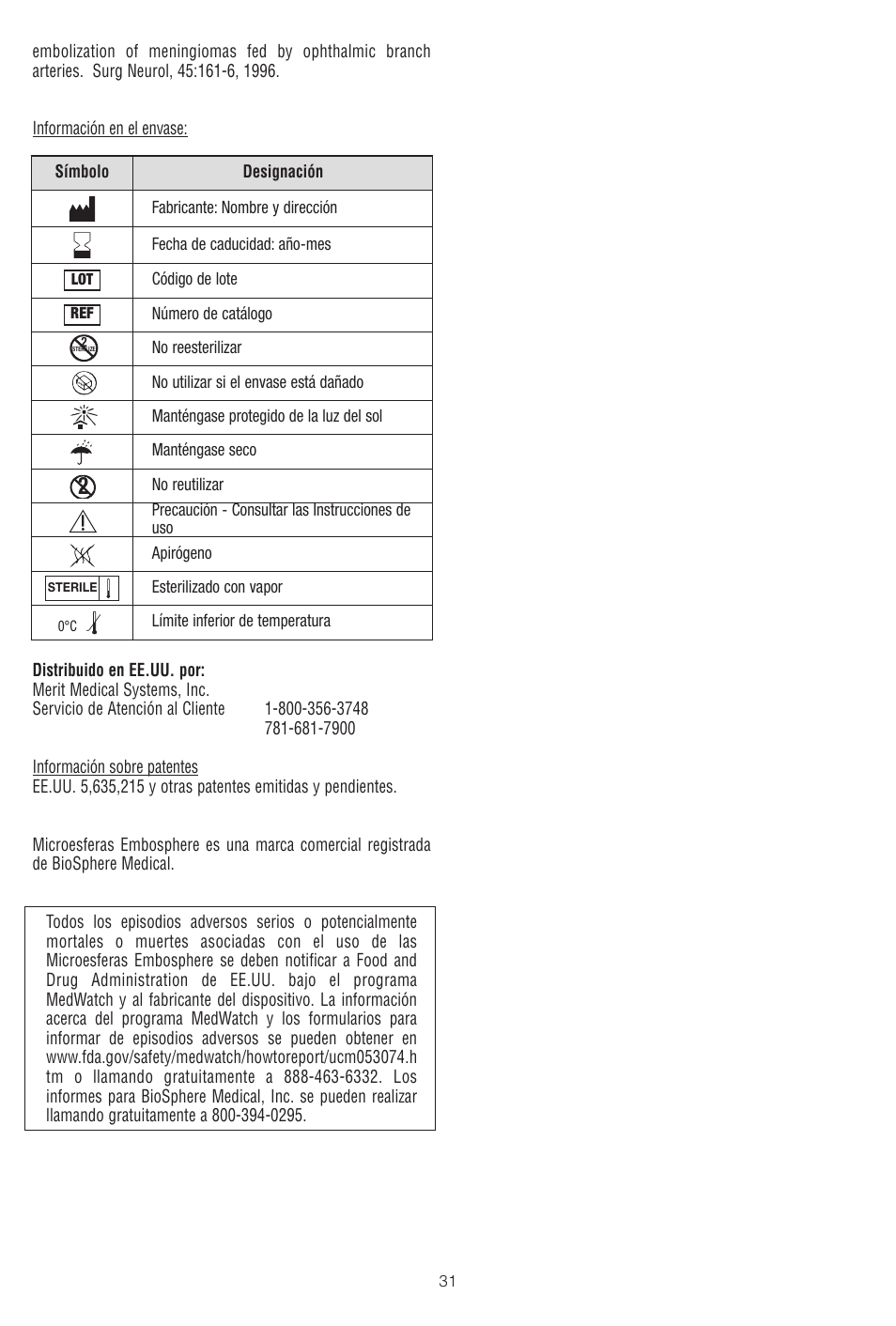 Merit Medical Embosphere Microspheres Sterile Vial IFU-US User Manual | Page 31 / 40