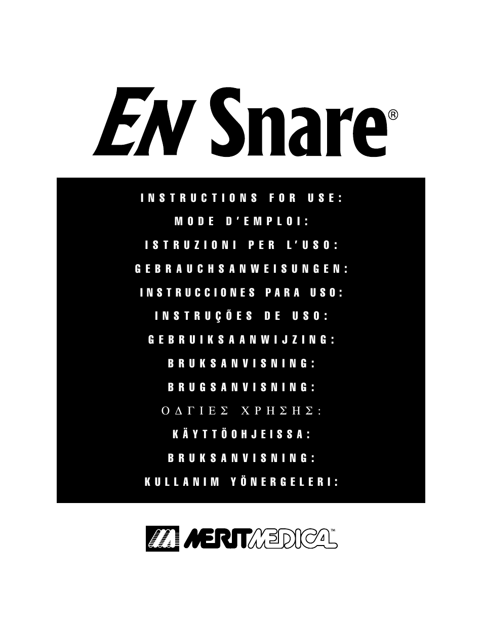 Merit Medical EN Snare Endovascular Snare System User Manual | 16 pages