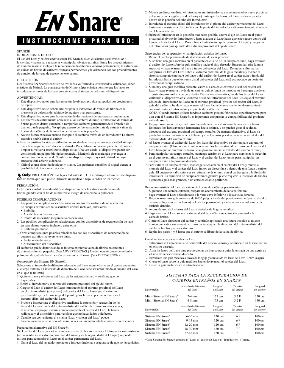 Merit Medical EN Snare Endovascular Snare System User Manual | Page 7 / 16