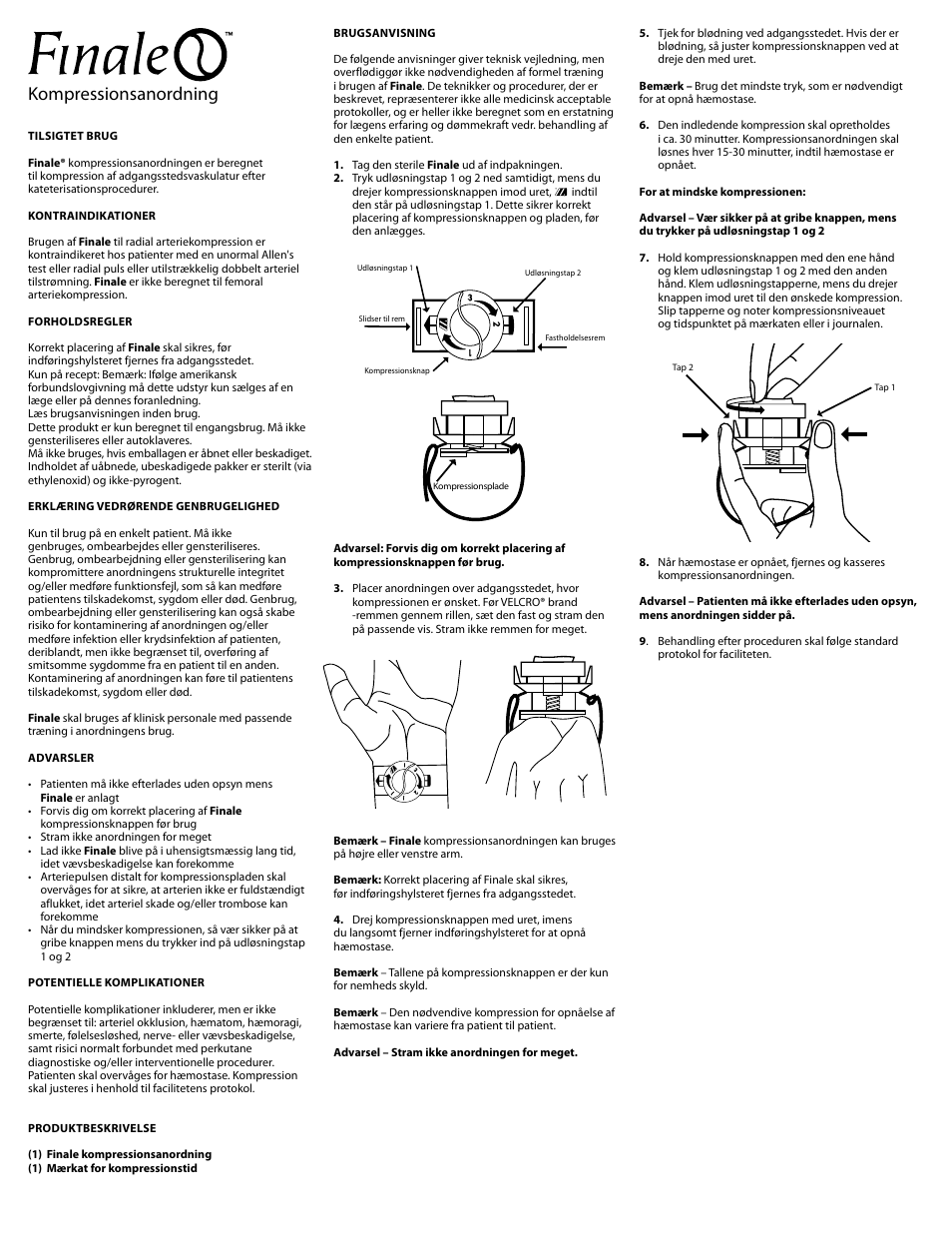 Kompressionsanordning | Merit Medical Finale Radial Compression Device User Manual | Page 10 / 12