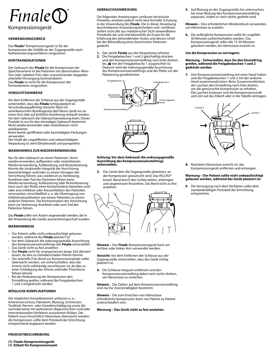 Kompressionsgerät | Merit Medical Finale Radial Compression Device User Manual | Page 5 / 12