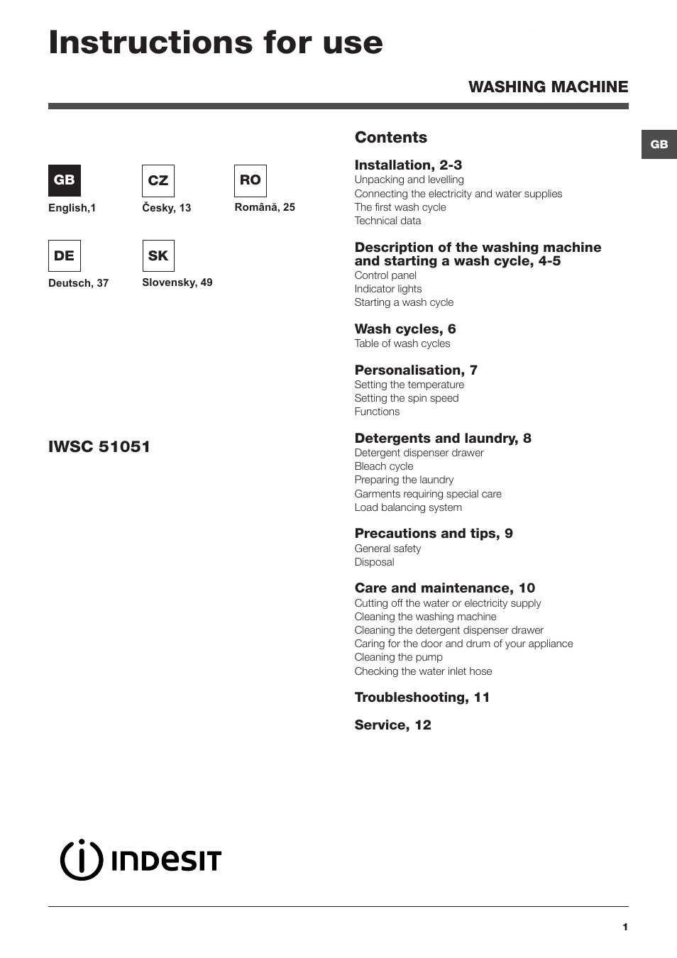 Indesit IWSC 51051 C ECO User Manual | 60 pages