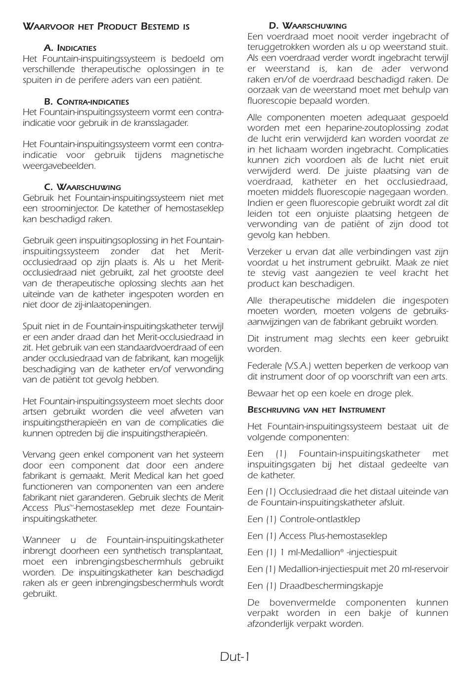 Dut-1 | Merit Medical Fountain 5 French Infusion System User Manual | Page 51 / 80