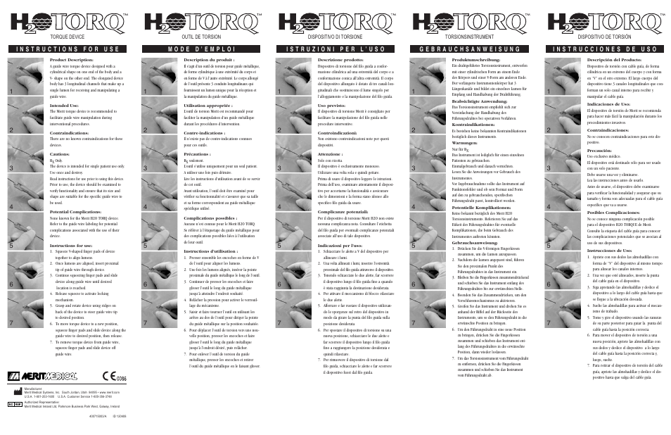 Merit Medical H2O Torq Torque Device User Manual | 2 pages