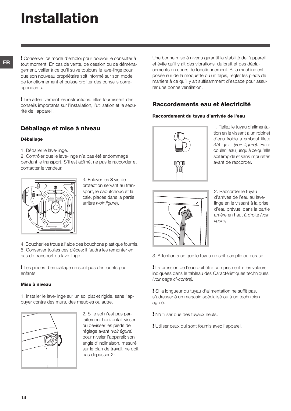 Installation | Indesit IWB 51251 User Manual | Page 14 / 72