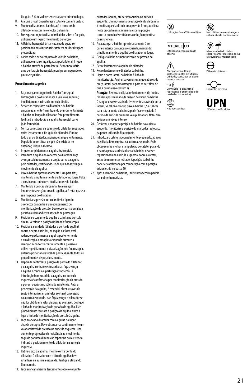 Merit Medical HeartSpan Fixed Curve Braided Transseptal Sheath User Manual | Page 21 / 24