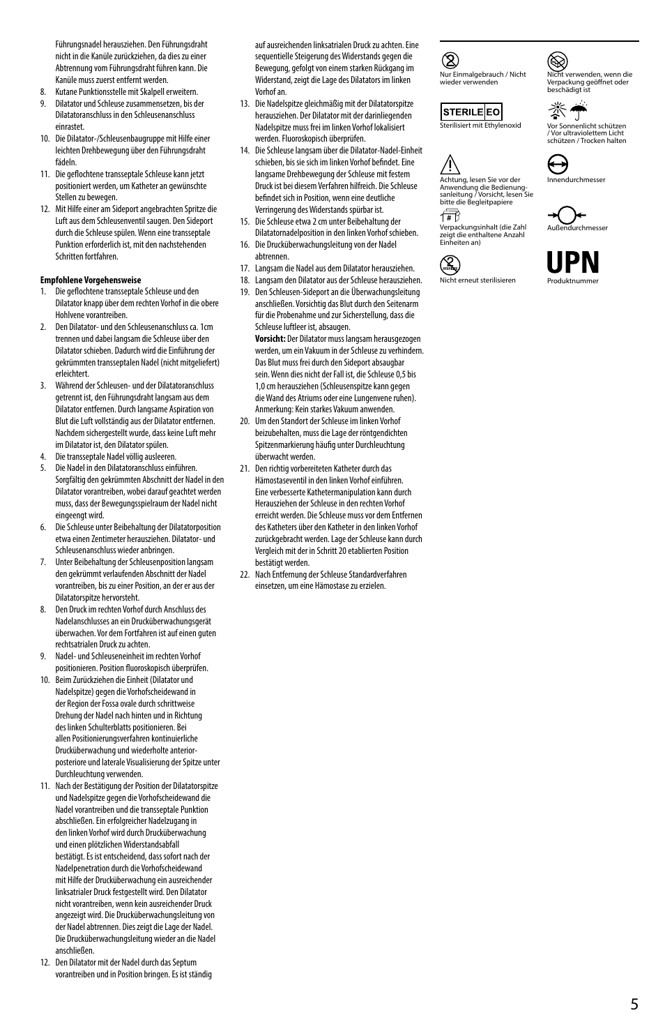 Merit Medical HeartSpan Fixed Curve Braided Transseptal Sheath User Manual | Page 5 / 24