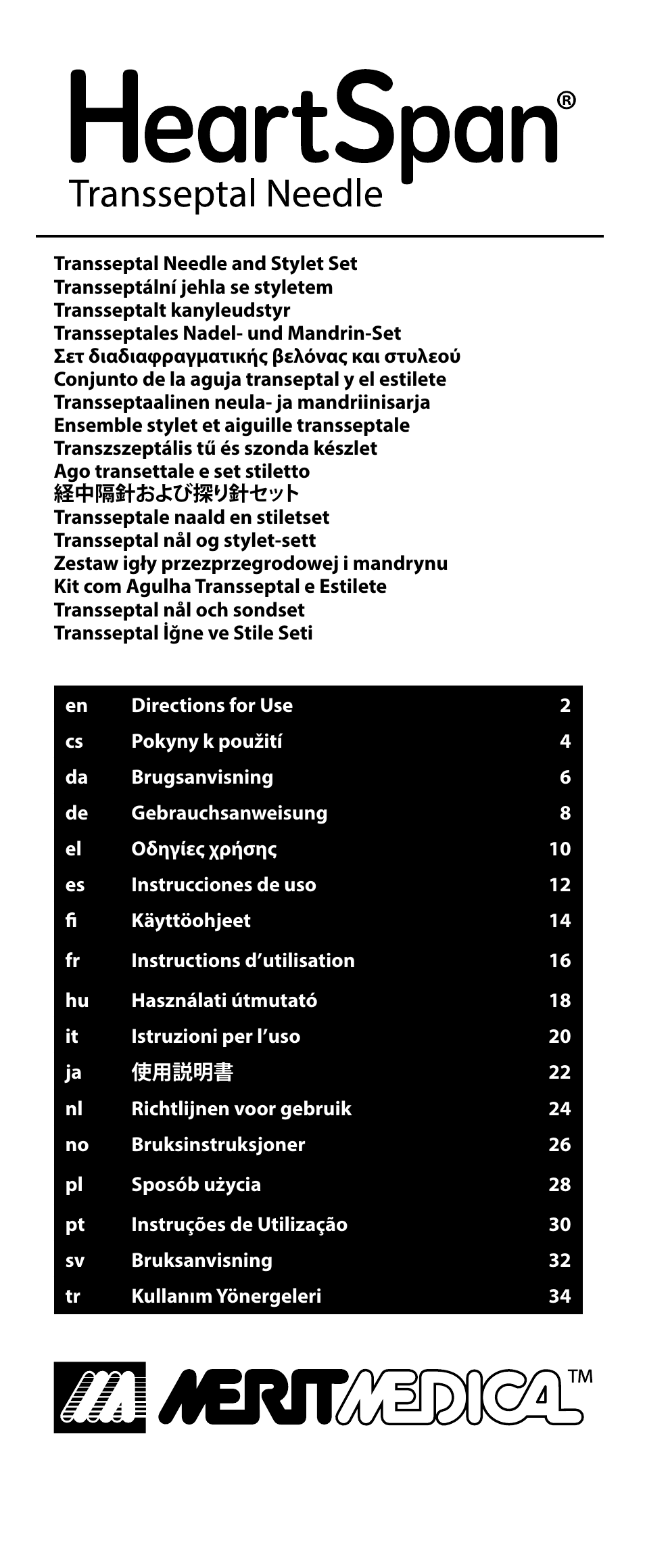 Merit Medical HeartSpan Transseptal Needle User Manual | 48 pages