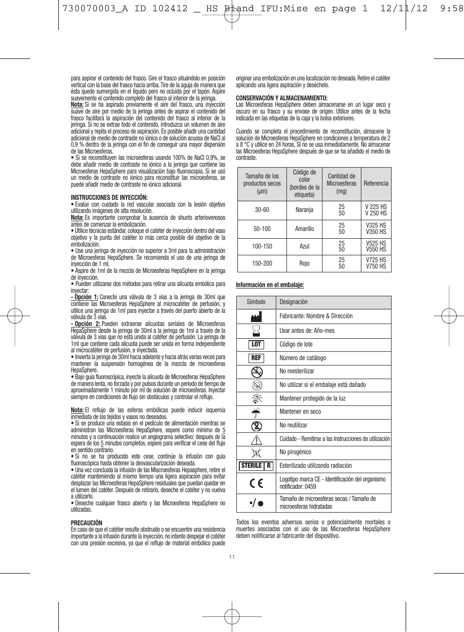 Merit Medical HepaSphere Microspheres(Bland/Without Drug) IFU-Int'l User Manual | Page 11 / 12