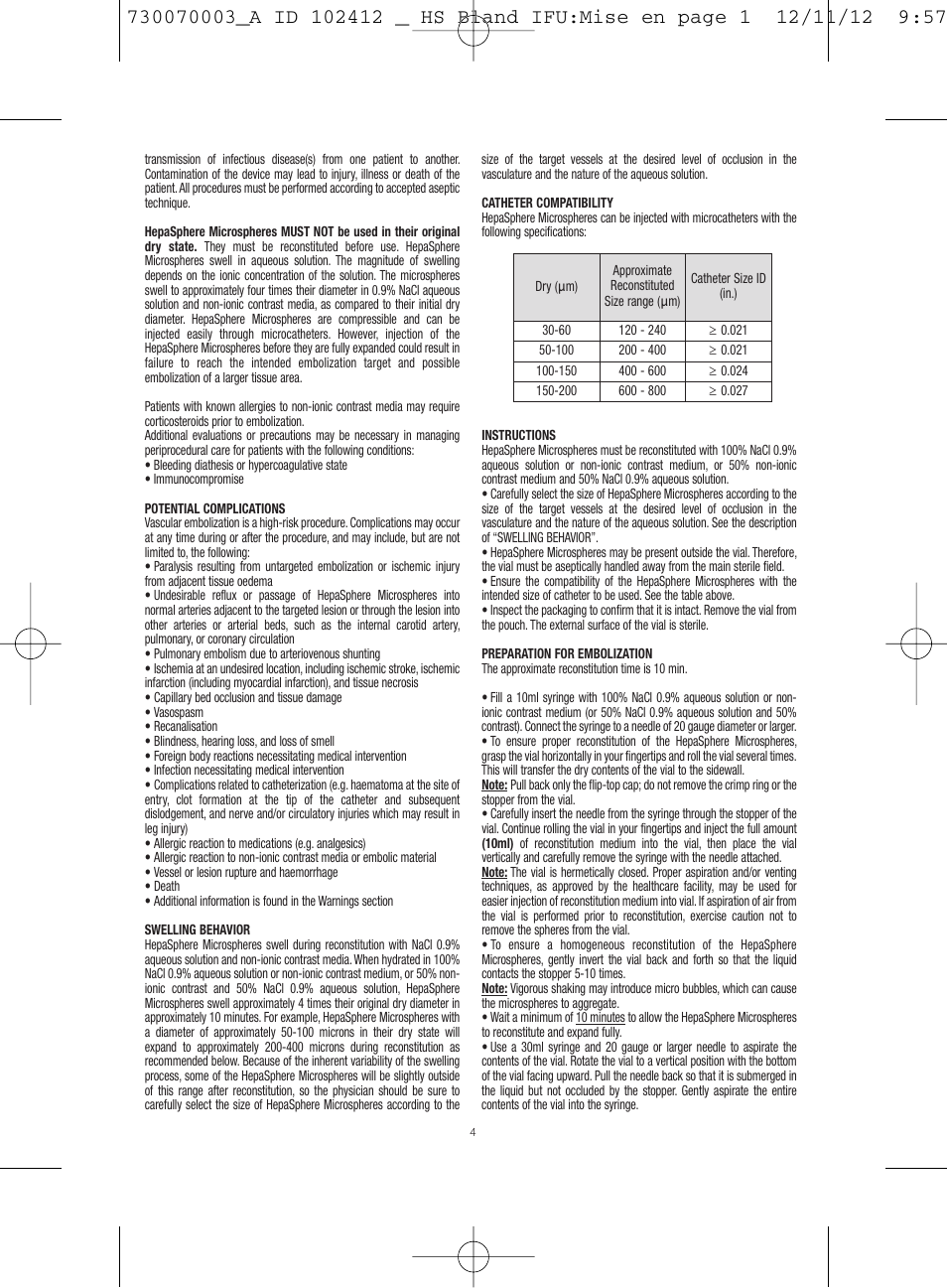 Merit Medical HepaSphere Microspheres(Bland/Without Drug) IFU-Int'l User Manual | Page 4 / 12