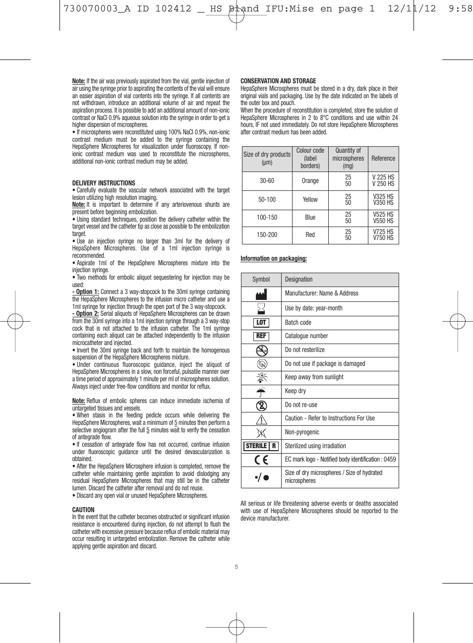 Merit Medical HepaSphere Microspheres(Bland/Without Drug) IFU-Int'l User Manual | Page 5 / 12