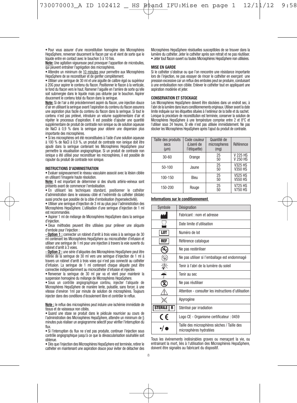 Merit Medical HepaSphere Microspheres(Bland/Without Drug) IFU-Int'l User Manual | Page 8 / 12