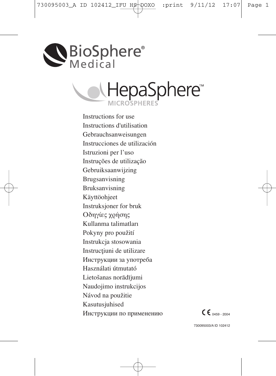 Merit Medical HepaSphere Microspheres(With Doxorubicin) IFU-Int'l User Manual | 96 pages
