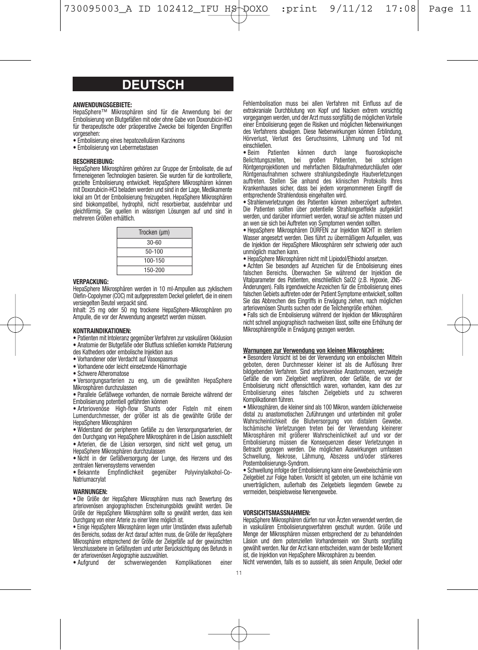 Deutsch | Merit Medical HepaSphere Microspheres(With Doxorubicin) IFU-Int'l User Manual | Page 11 / 96