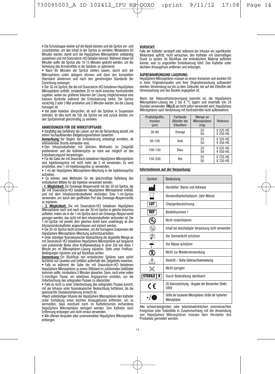 Merit Medical HepaSphere Microspheres(With Doxorubicin) IFU-Int'l User Manual | Page 14 / 96