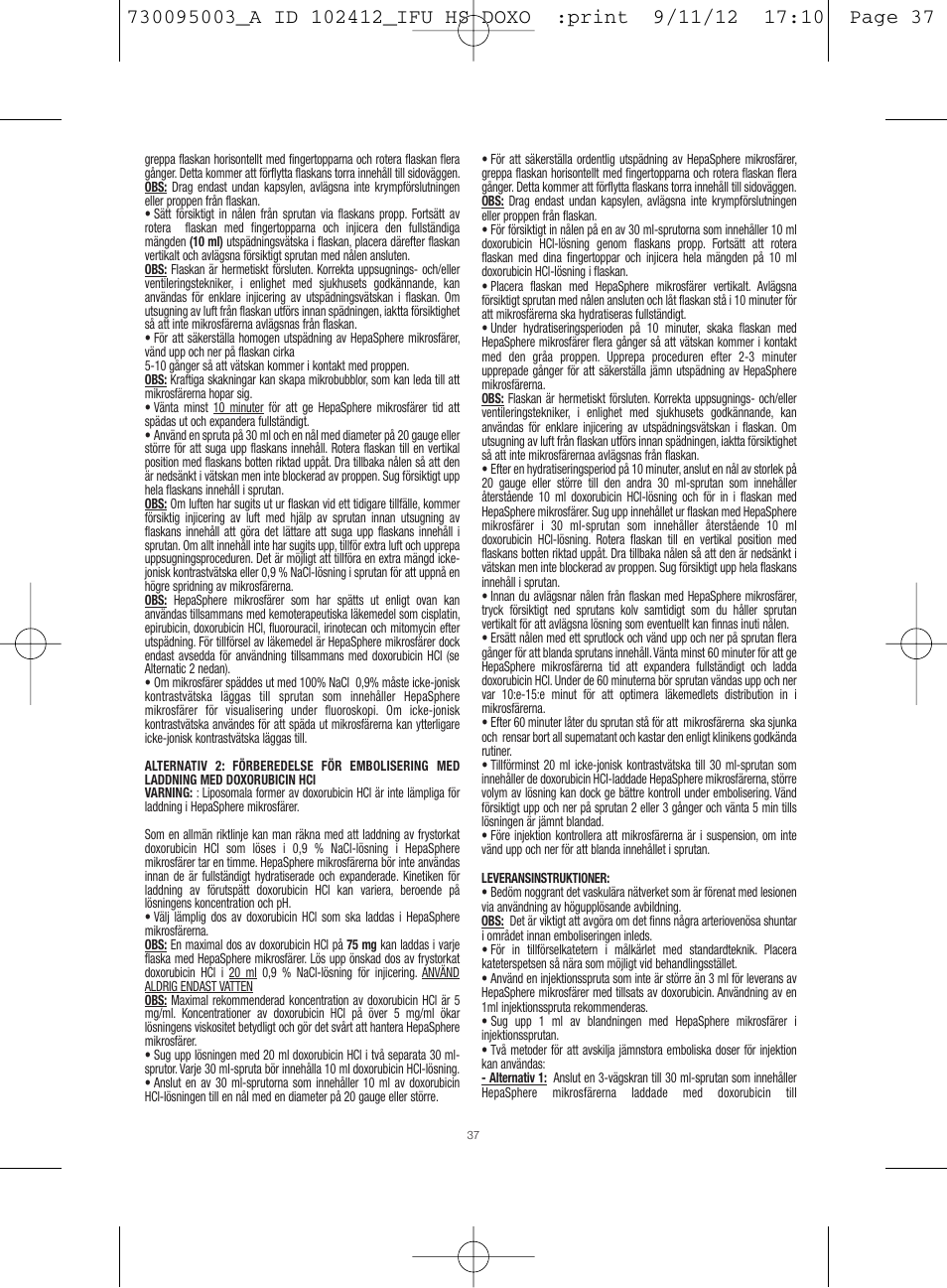Merit Medical HepaSphere Microspheres(With Doxorubicin) IFU-Int'l User Manual | Page 37 / 96