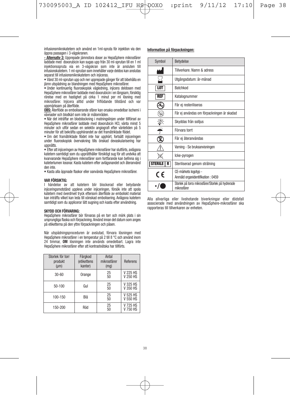 Merit Medical HepaSphere Microspheres(With Doxorubicin) IFU-Int'l User Manual | Page 38 / 96