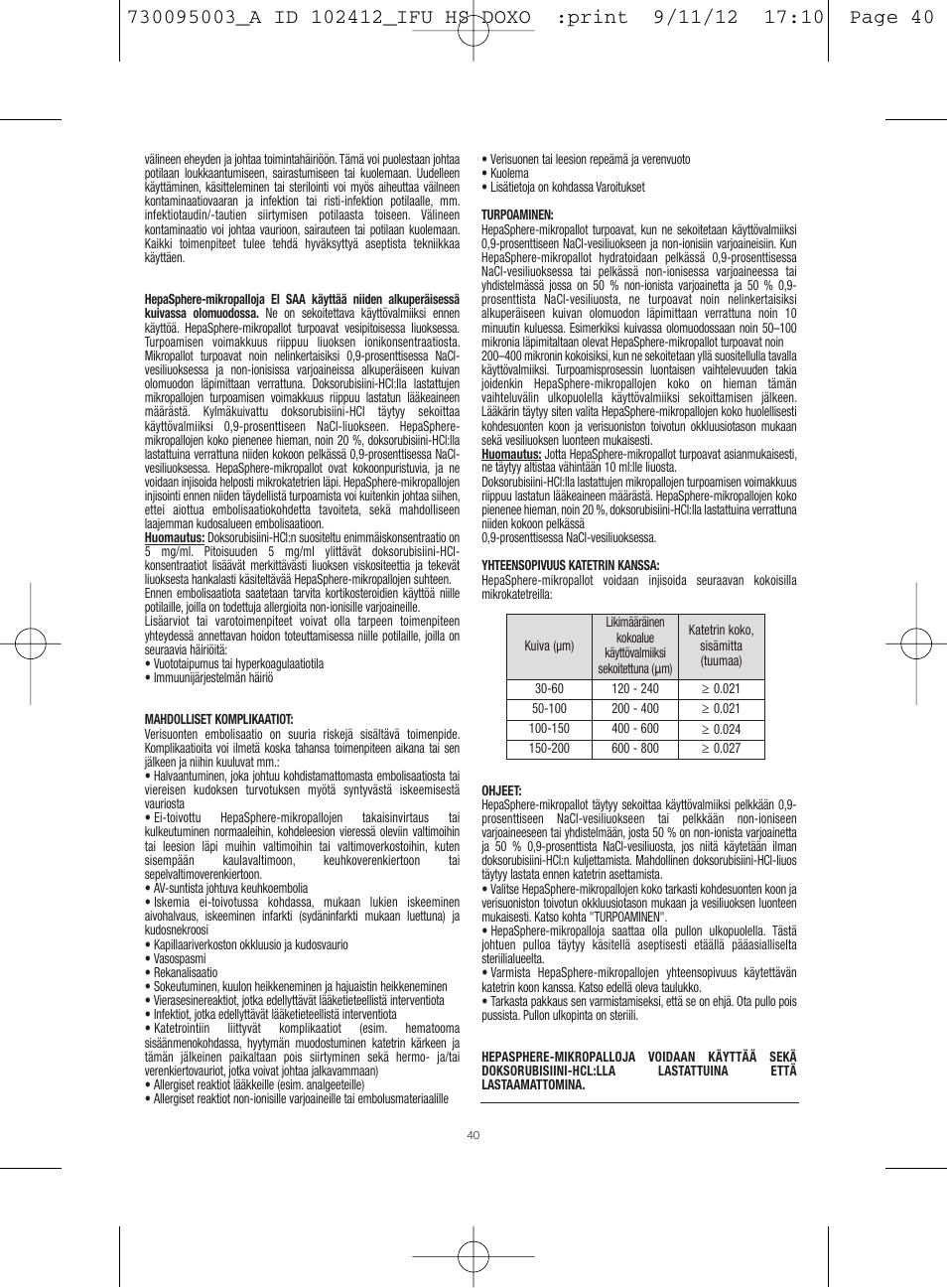 Merit Medical HepaSphere Microspheres(With Doxorubicin) IFU-Int'l User Manual | Page 40 / 96