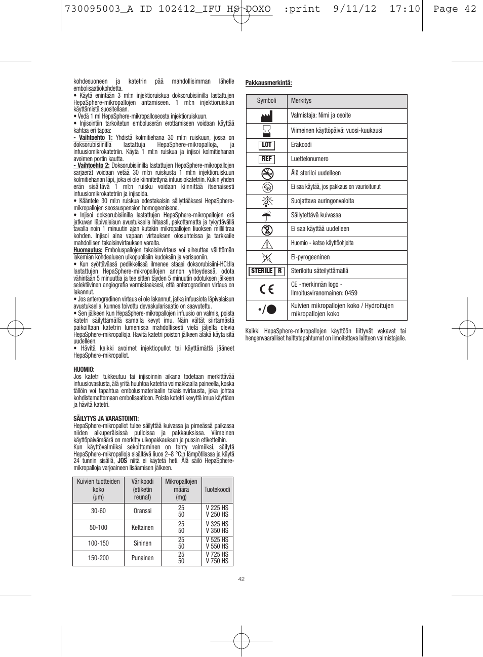 Merit Medical HepaSphere Microspheres(With Doxorubicin) IFU-Int'l User Manual | Page 42 / 96