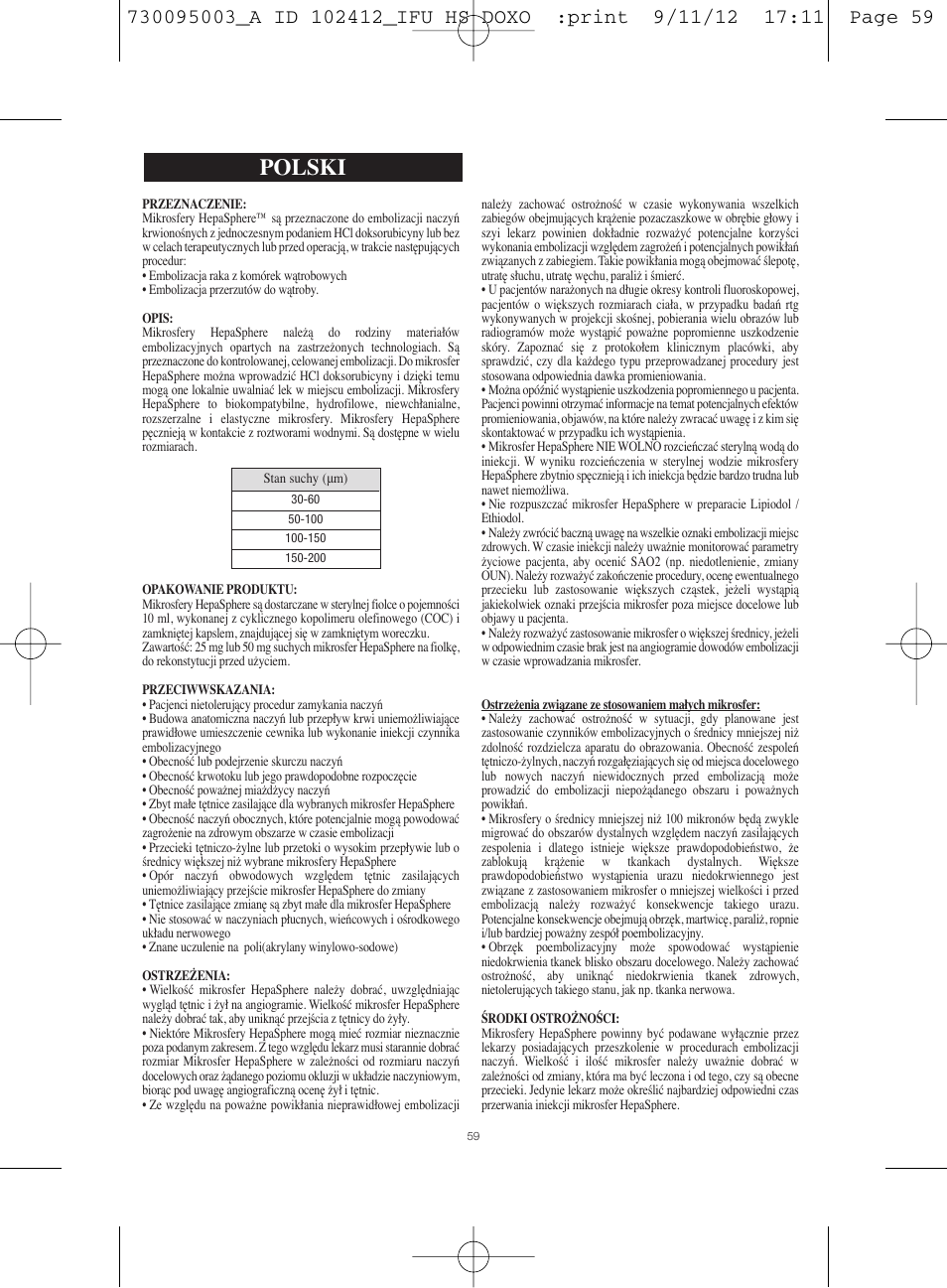 Polski | Merit Medical HepaSphere Microspheres(With Doxorubicin) IFU-Int'l User Manual | Page 59 / 96