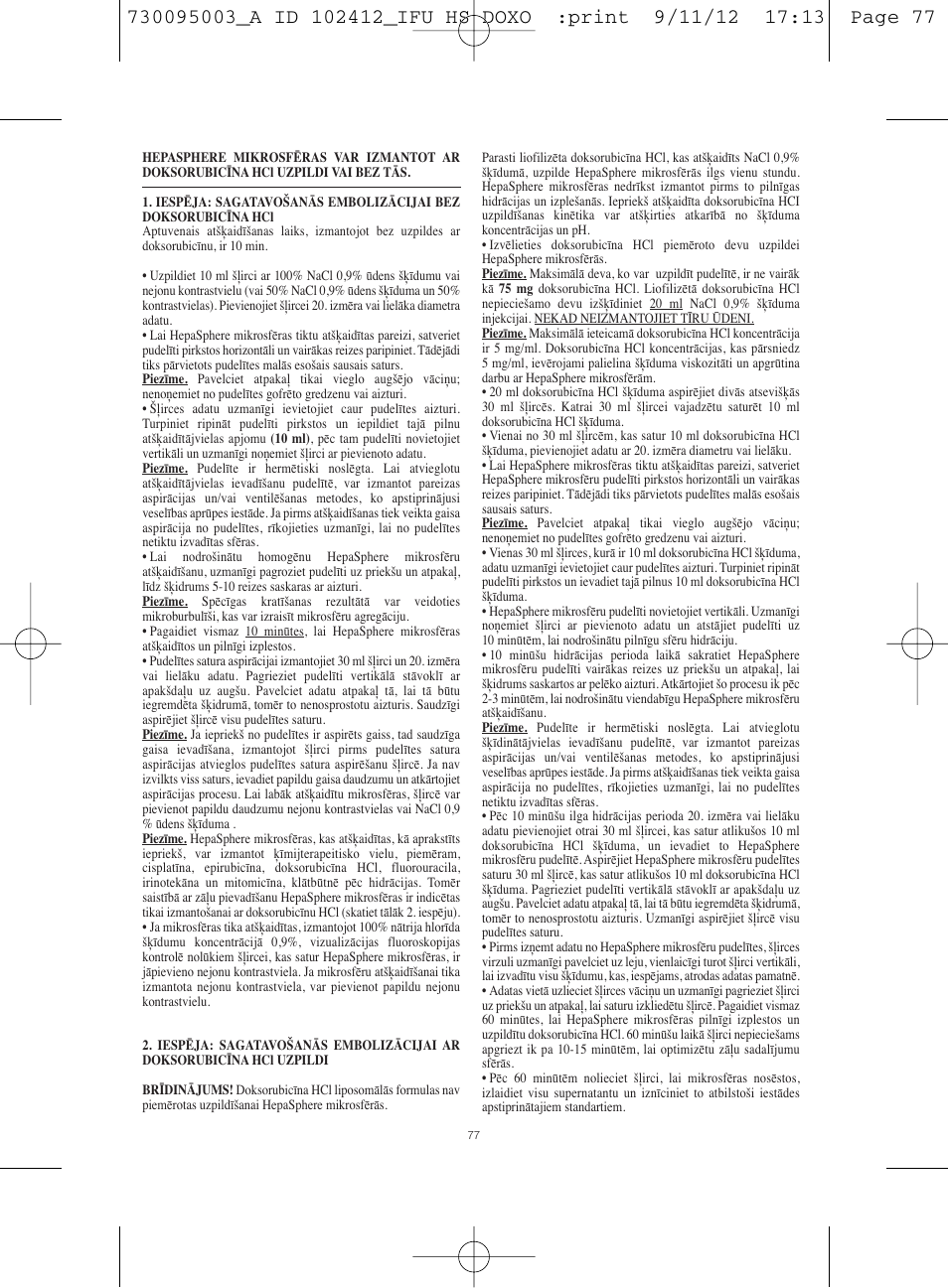 Merit Medical HepaSphere Microspheres(With Doxorubicin) IFU-Int'l User Manual | Page 77 / 96