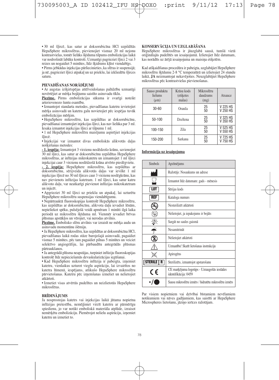 Merit Medical HepaSphere Microspheres(With Doxorubicin) IFU-Int'l User Manual | Page 78 / 96