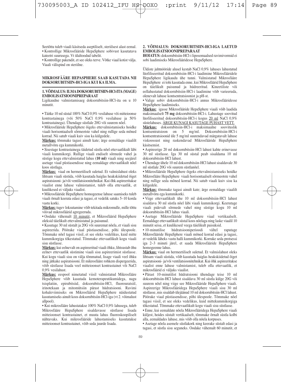Merit Medical HepaSphere Microspheres(With Doxorubicin) IFU-Int'l User Manual | Page 89 / 96