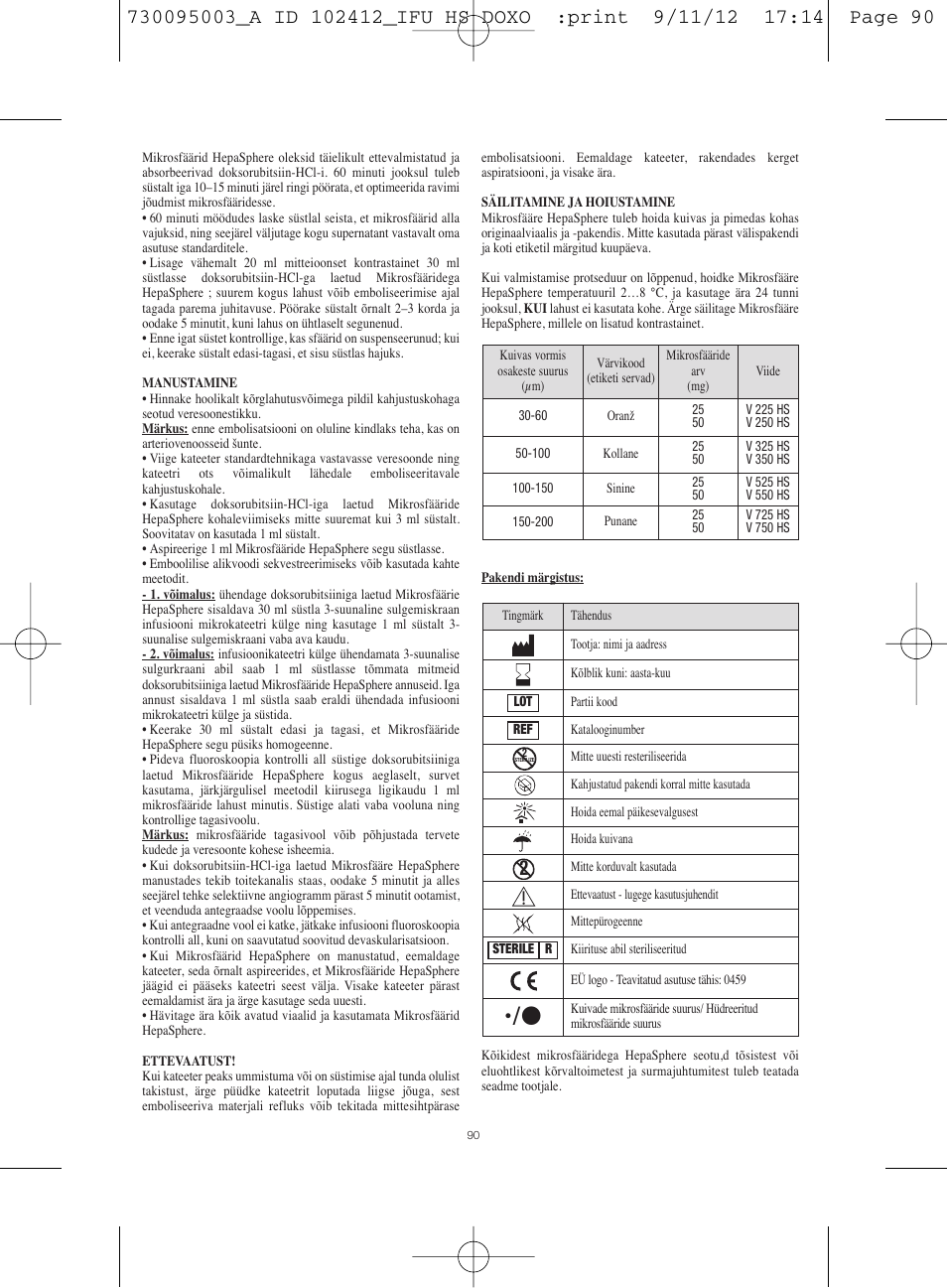 Merit Medical HepaSphere Microspheres(With Doxorubicin) IFU-Int'l User Manual | Page 90 / 96