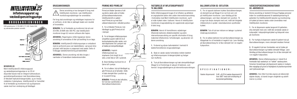 Inflationsapparat og væskedispenseringpumpe | Merit Medical IntelliSystem 25 Inflation Device User Manual | Page 9 / 10