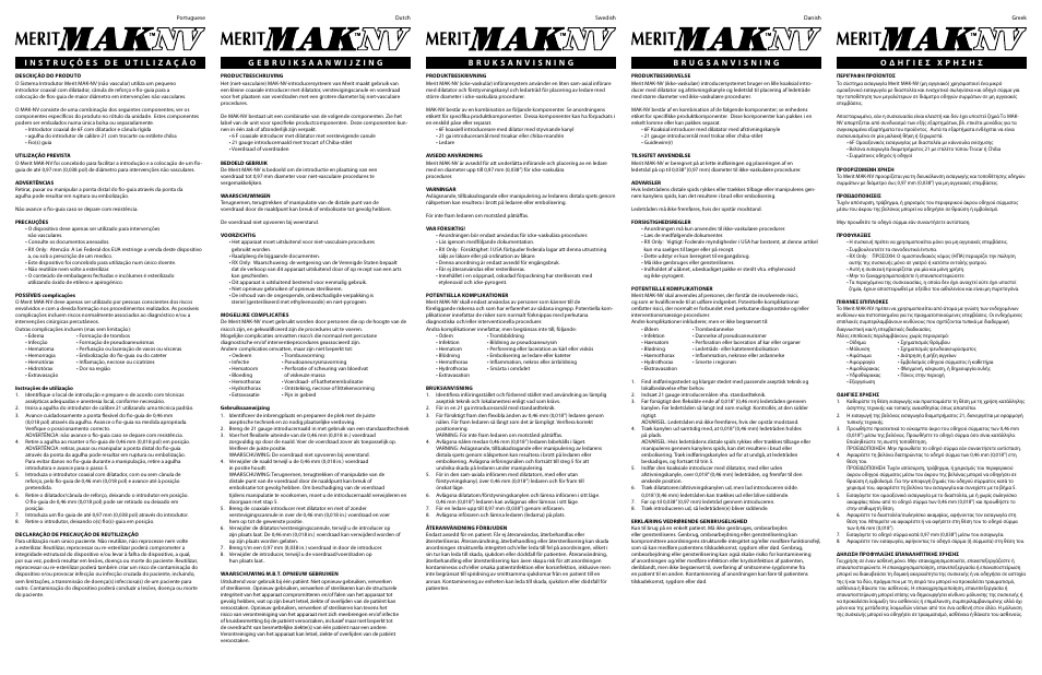 Merit Medical MAK-NV Mini Access Kit Non Vascular User Manual | Page 2 / 2