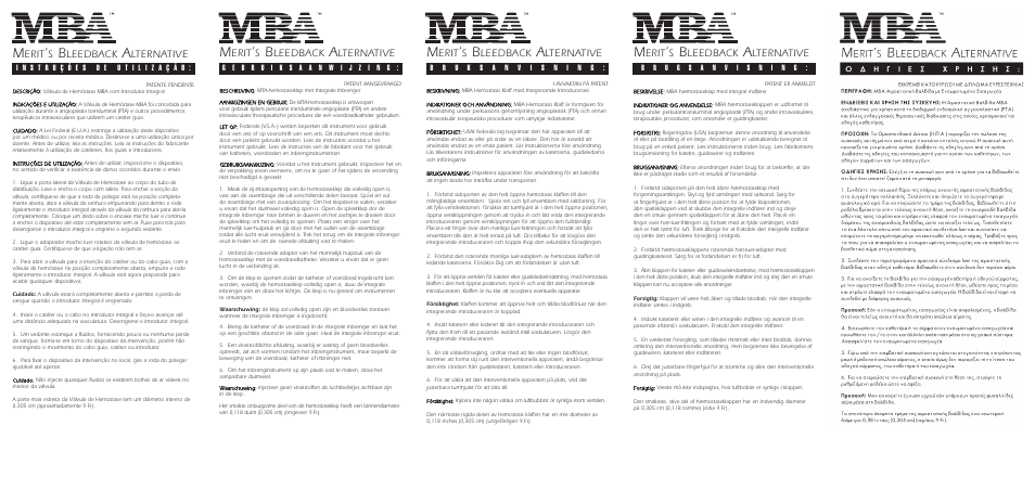 Erit, Leedback, Lternative | Merit Medical MBA Hemostasis Valve User Manual | Page 2 / 2