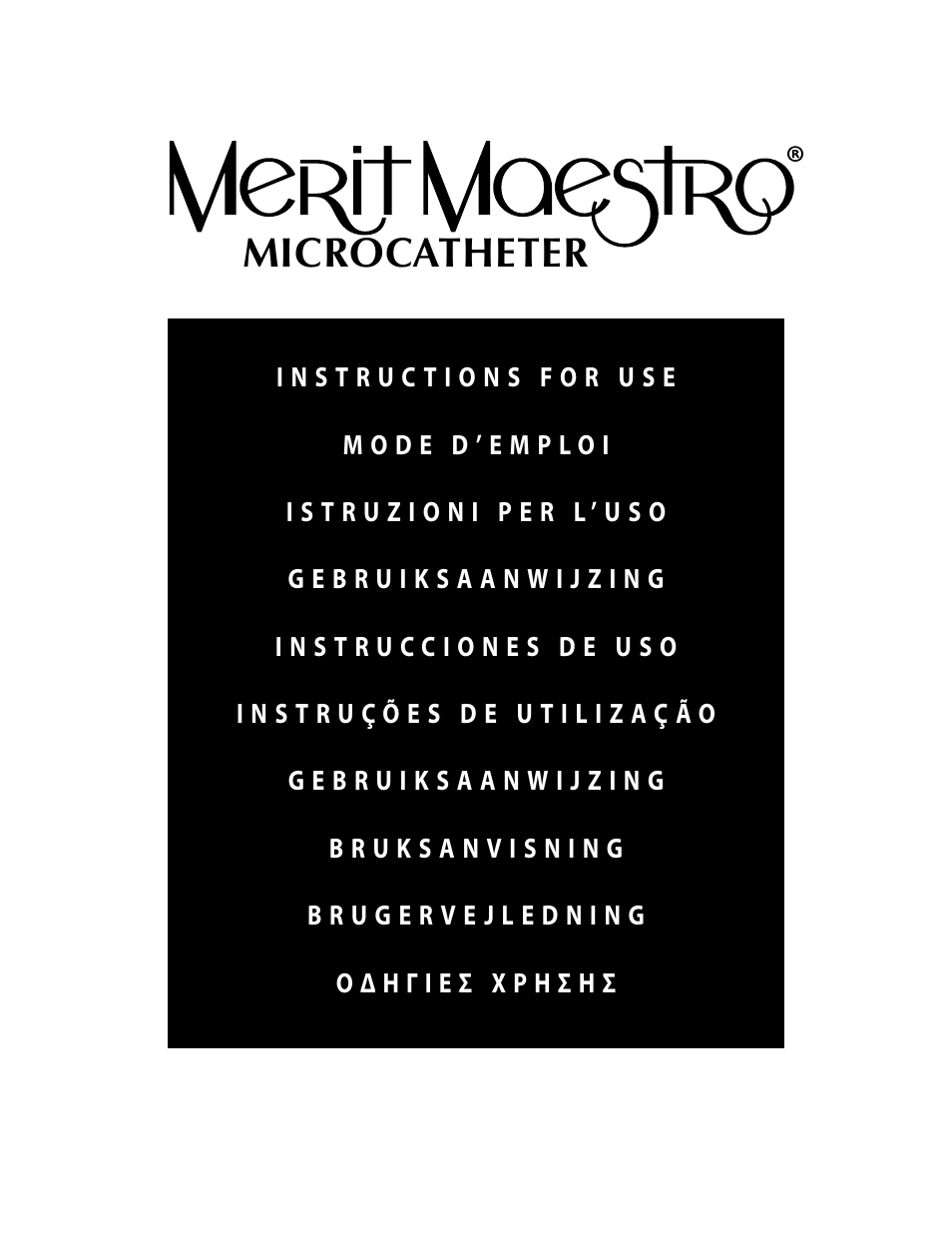 Merit Medical Maestro Microcatheter User Manual | 12 pages