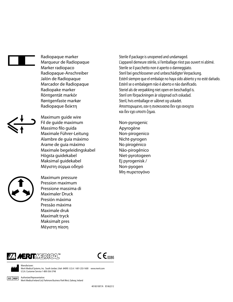 Merit Medical Maestro Microcatheter User Manual | Page 12 / 12