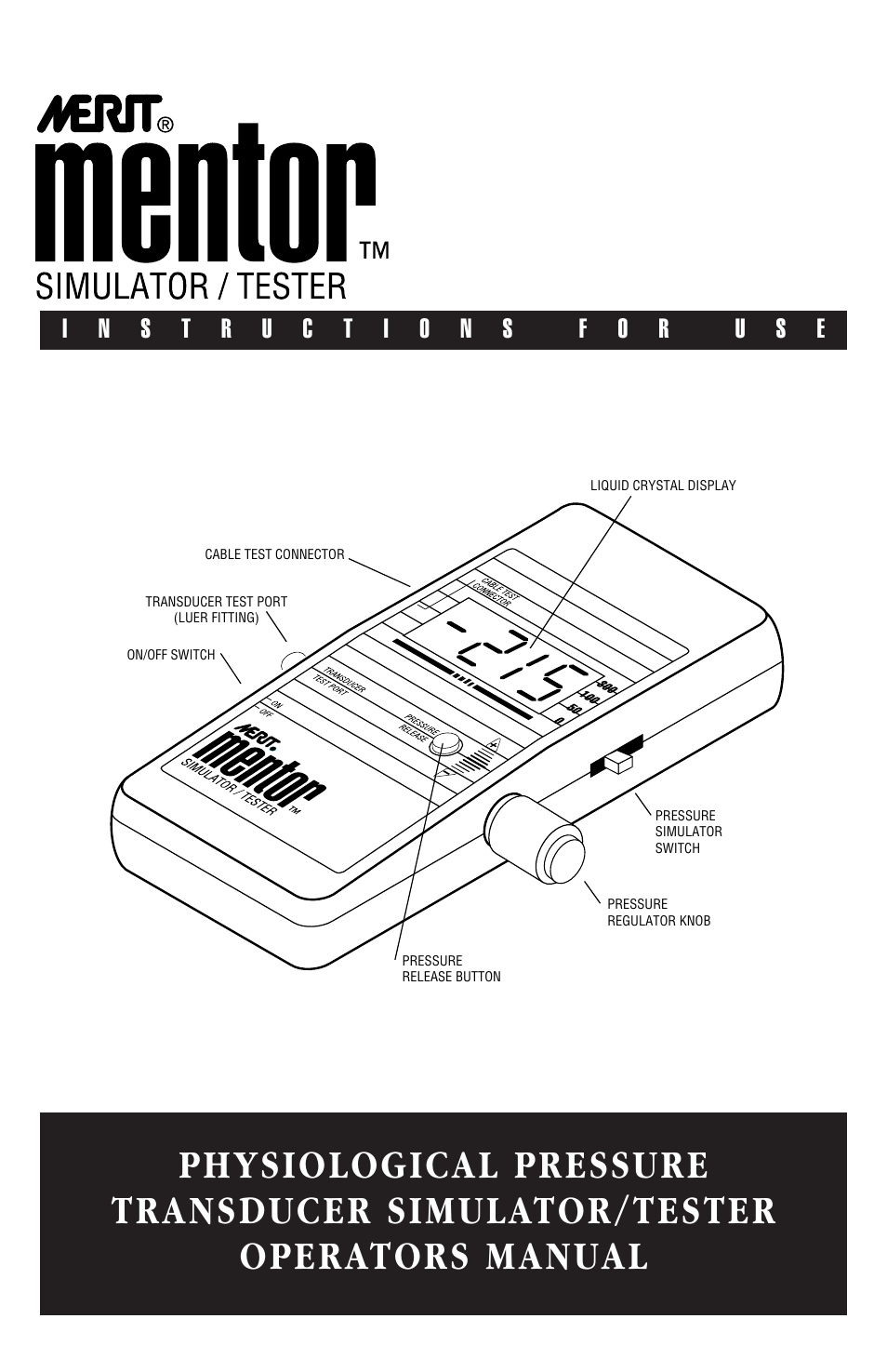 Merit Medical Mentor Simulator/Tester User Manual | 12 pages